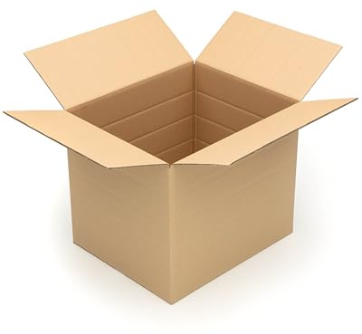 KK Verpackungen Versandkartons 600 x 500 x 200-500 mm Braun 2-wellig (Außenmaß 614 x 514 x 522 mm) Variable Höhe | 5 Stück, Faltkartons Kartons für Versand als DHL Paket Hermes L DPD GLS XL (KK192)