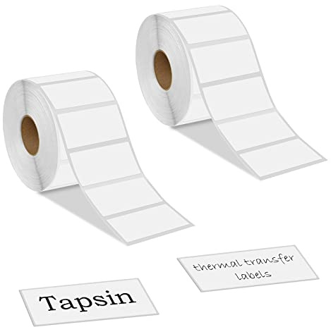 Tapsin Lot de 2 rouleaux de 2 000 étiquettes autocollantes pour adresse,89x36 mm,Étiquettes thermiques vierges,Multifonctions,Pour étiqueter des enveloppes, des colis, des dossiers et plus encore