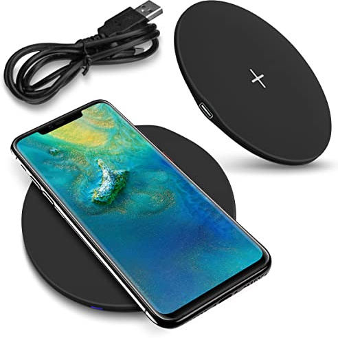 Qi Induktives Ladegerät kompatibel für Nokia XR20 Ladestation 15W 10W 7,5W 5W Kabelloser Universal Charger, Modell:M09_15W_Schwarz
