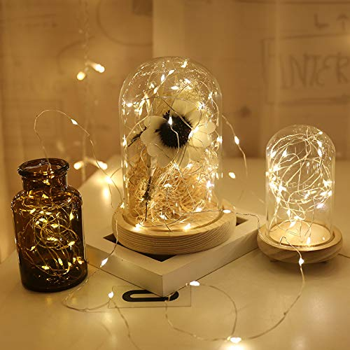 Guirlande lumineuse à piles, 4 m, 40 LED, mini fil, avec batterie, blanc chaud, décoration de Noël pour l'extérieur, l'intérieur, chambre, jardin, balcon, fenêtre, mariage, Noël, fête