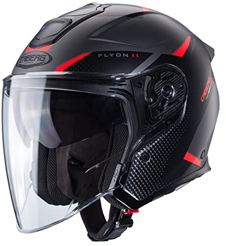 CABERG HELMET FLYON II BOSS MATT GREY/RED/BLACK L