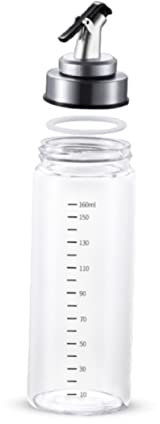 Housoutil 1 Pc Dispensador De Aceite De Oliva Botella De Vinagrera Aceiteras y Vinagreras Botella De Aceite De Vidrio Botella Dispensadora De Vinagre Acero Inoxidable Olla De Salsa De Soja