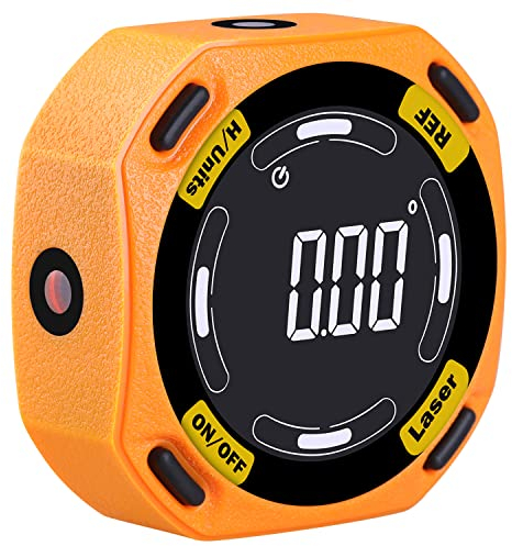 Winkelmesser Digital, 5-Seite Winkelmesser Digital Magnetisch mit Laser-Nivellierungswerkzeug, Neigungsmesser Digital für Zimmerei, Bau, Heimwerker, Levelbox für Holzbearbeitungsmessungen