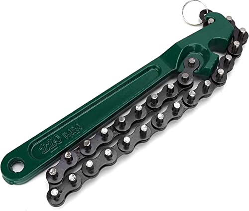 ENESEA Motoröl-Entfernungsschlüssel, Ölfilterschlüssel-Kettenschlüssel, 9-Zoll-Kettentyp, Ölfilterschlüssel-Entfernung, Universal-Edelstahl-Kraftstofffilter-Kettenschlüssel, einstellbare Entfernung