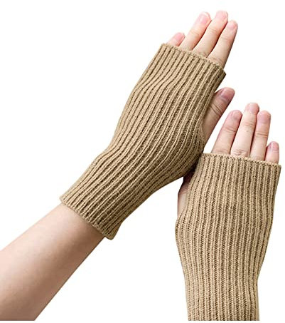 HANXIULIN Damen Strick-Armwärmer Länge Ärmel Handschuhe Armwärmer Handschuhe Armwärmer Fingerlose Handschuhe Winter Strickhandschuhe