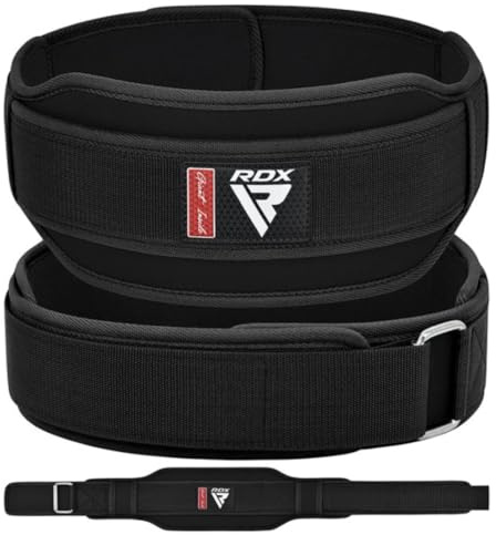 RDX RX5 Cintura di supporto regolabile per sollevamento pesi per allenamento in palestra (nero, M)