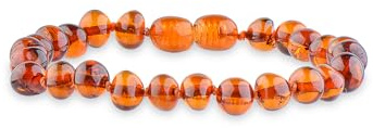 Genuine Baltic Amber Bracelet - Polished Cognac Color Anklet - 100% Authentic Baltic Amber - Handmade Jewelry (19.00)