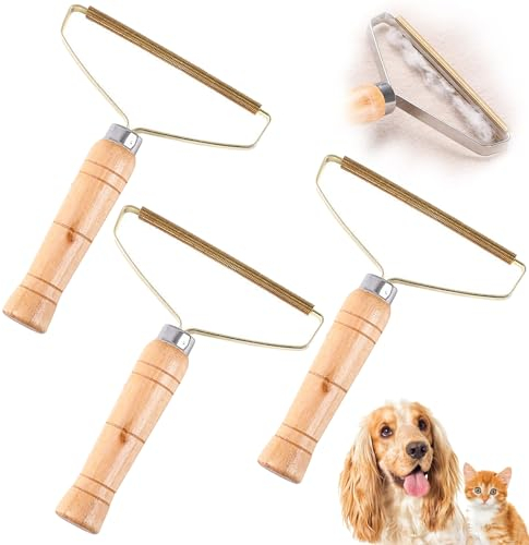 3 Stück Fusselentferner, Fusselrolle, Fusselentferner Kleidung, Tierhaarentferner, Doppelter Teppichschaber, Katzenhaarentferner, Sofa Fusselentferner, für Kleidung, Haustiere, Teppiche und Sofas