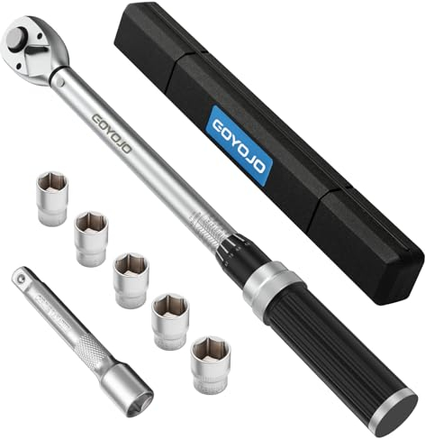 GOYOJO Chiave Dinamometrica 1/2, 20-210Nm Auto e Moto Chiavi Dinamometriche Set, Precisione ± 3%, Kit di Manutenzione con 167mm Barra di Prolunga e 5 Bussole 17 mm 19 mm 21 mm 22 mm 24 mm