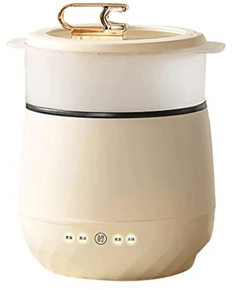 ANSNOW Olla Arrocera Eléctrica de 110V/220V, Vaporera de Alimentos de 1,8L, Calentador, Máquina para Cocinar Gachas, Olla para Sopa, Olla Caliente para Hacer Desayuno