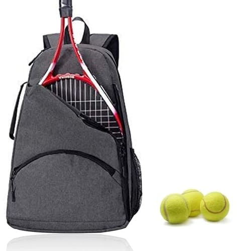 Sac à Dos de Tennis Unisexe pour Femme, Homme et Enfant - Raquette, Badminton, Sport - Gris Foncé