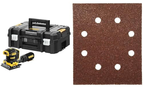 DeWalt DCW200NT-XJ Ponceuse 1/4 de Feuille - XR 18V - Brushless - Sans Batterie Ni Chargeur & 1/4 feuille abrasive pour ponceuses vibrantes 115x140mm grain 40 25 pièces DT3011-QZ