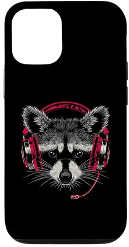 Coque pour iPhone 14 Pro Casque DJ Raccoon