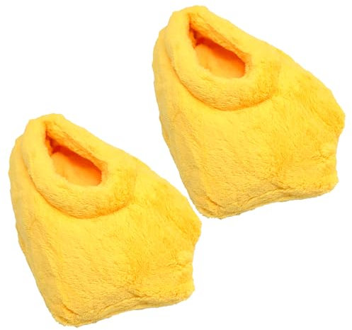 OVBOVA anka fötter hus tofflor, unisex mjuka plyschhus tofflor djur kostym tass klo skor, tofflor vinter kvinnor män fluffiga tofflor plysch tofflor djur söta hustofflor, GUL, 35/43 EU