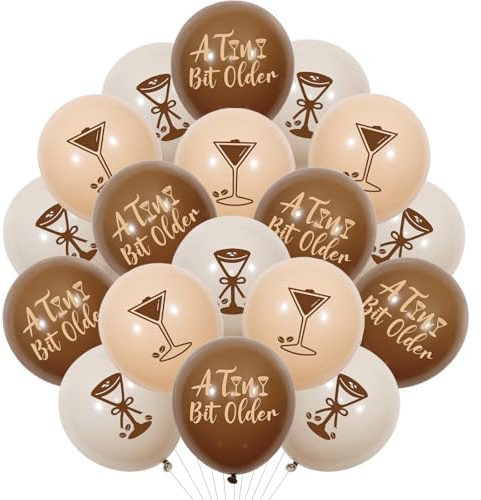 36Pcs Martini Balloons A Tini Bit Older Birthday Balloons Brown Espresso Martini Decorations Tiny Bit Older Party Decor for Bachelorette Baby Shower Wedding Party Decor Supplies
