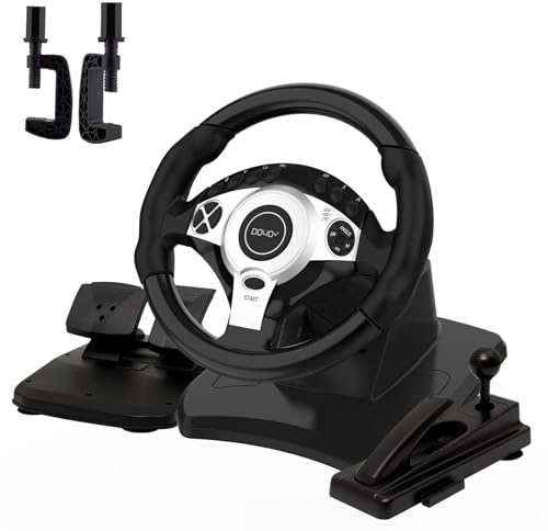DOYO Gaming Steering Wheel and Pedals - PC Racing Wheel, 270/900 ° Xbox Steering Wheel with Dual Motor Vibration Feedback and Gear Shifter for PC, PS4, Xbox One, Xbox Series X|S, PS3