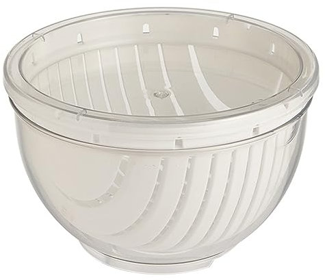 TUKRPQMRI Vegetable Fruit Soaking Basin Multi-Functional Drain Basket Salad Slicer Combo Double-Layered Fruit Vegetable Storage Bucket Easy-to-Clean Versatile Veggie Choppers Spinner White/427(White)