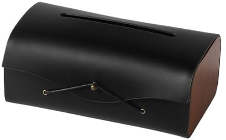 tucherboxen Taschentuchbox-Abdeckung, rechteckig, PU-Leder, Kosmetiktuchspender, Boxhalter for Badezimmer, Waschtisch, Arbeitsplatte, Auto, Nachttisch, Büro box für taschentücher(Schwarz)