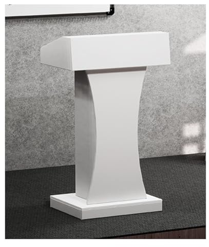 YFAURNDE Rednerpult Holz-Podium,Rednerpulte und Podien,Konferenzdebattenständer,Rednerpulte und Podien,Jede Szene kann problemlos kompetent Sein, Büro, Schule, Kirche(White with Pulleys)