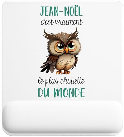 Planetee Tapis de Souris Jean-Noël Le Plus Chouette | Accessoire Bureau Ergonomique - Idéal pour Anniversaire, Collègue, Secret Santa Noël, Fête des Pères et Fête des Mères