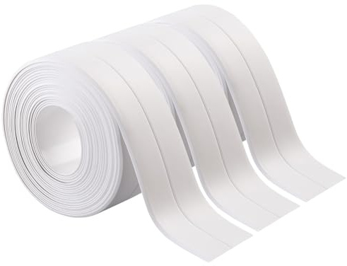 AGT Dichtband Bad & Küche: 3er-Set wasserfeste Dichtungsbänder, 38 mm x 3,3 m, weiß (Fugendichtungsband Dusche, Fugenband selbstklebend)