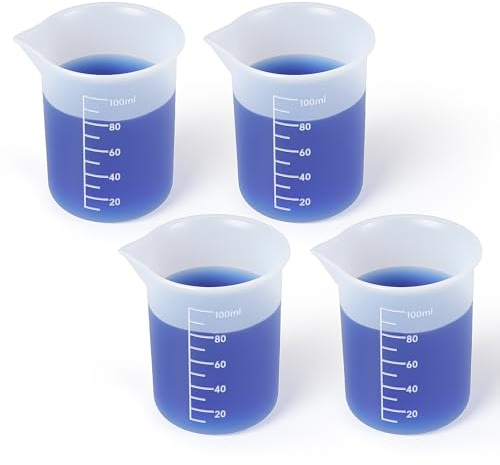 BOHUIZ 4Pcs Laundry Detergent Cup, Silicone Laundry Detergent Measuring Cup, Washable Dispenser Cups Reusable Laundry Measuring Cup for Liquid No More Mess or Leaks for Home, Dormitory, Hotel