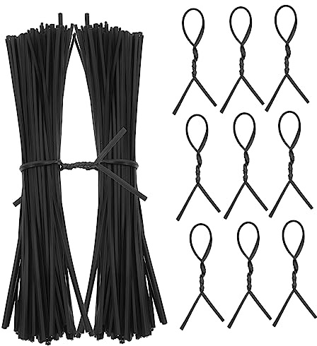 SEWACC 1000pezzi Twisted Ties in Filo Di Ferro Plastificato Nero Fascette Riutilizzabili Per Legare Piante Fissaggio Cespugli e Cavi Elastici e Resistenti Per Giardinaggio e Confezionamen