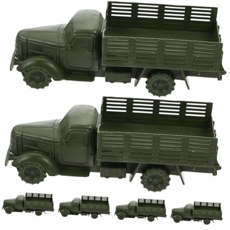 TOYANDONA 6pcs Mini Military Truck Model Toy Set for Children and Collectors, Realistic Pp Material with Educational Value and Creative Play, for Home and Holiday Fun