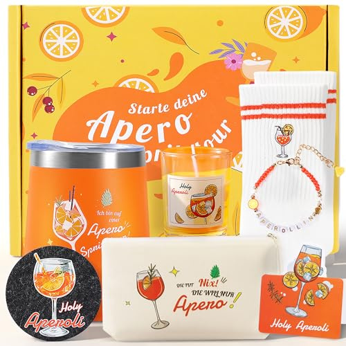 ZJTAPE Apero Geschenk für Fraue - Personalisierte Aperolgeschenk Frau Freundin, Geschenkset Geschenkideen Geburtstag - Weihnachten, Partygeschenk für Freundin, Damen, Beste Freundin