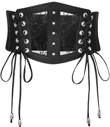 XZQTIVE Womens Corset Belt Elastic Lace Waist Belts for Women, Cinch Belt Pirate Corset Renaissance for Costume
