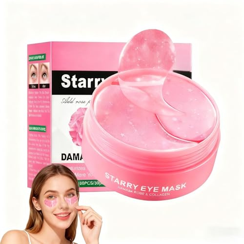 PFSLiang 60 masques hydratants pour les yeux-Collagène Rose, Patch Anti Cernes Yeux, Anti Poche Sous Les Yeux, Patchs Pour les Yeux,cream 9