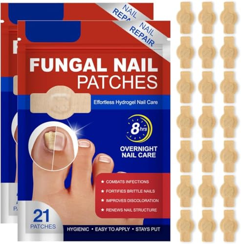 Teegxddy 42 Pezzi Fungal Nail Patches,Cerotti per la cura dei piedi,Multiuso,Per il Trattamento di Unghie Danneggiate e Scolorite, Unisex