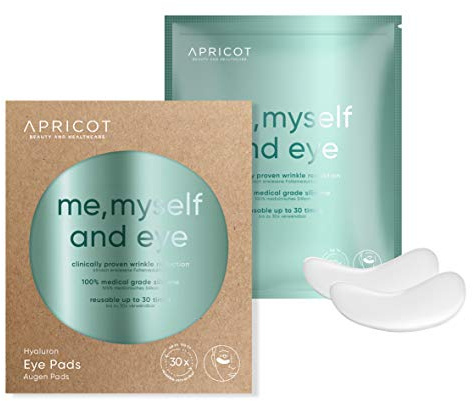 APRICOT beauty & healthcare Eye Pads I Augen Pads mit Hyaluron I Augenpflege mit Hyaluron I Anti Aging für Augen I Anti Falten Pads Gegen Falten I Wiederverwendbare Silikonpads