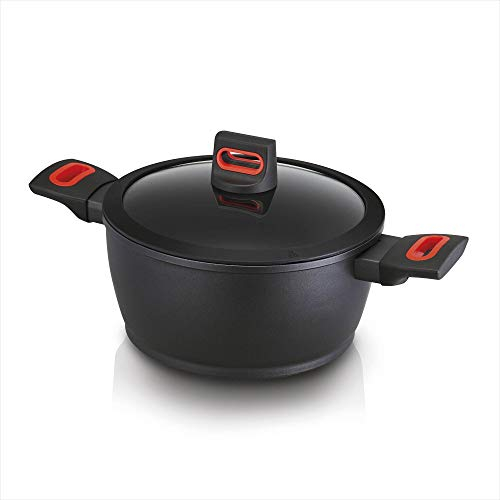 Faitout 24 cm ENERGY + Couvercle Verre, Noir