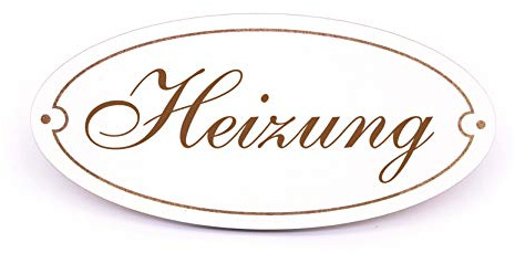 Schild Türschild Oval - Heizung - selbstklebend Hinweisschild Dekoschild 15x7cm