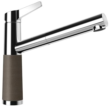 SCHOCK Küchenarmatur SC-510 Bronze – Niederdruck Armatur CRISTADUR mit ausziehbarer Schlauch-Brause und Standard Norm-Anschlüssen