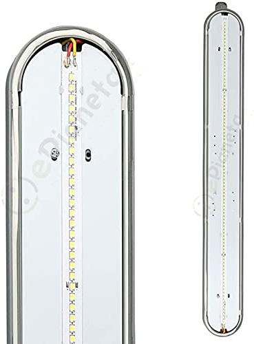 TOT ELECTRIC Plafoniera led 18 36w da 60cm e 120cm lampada lineare soffitto impermeabile da esterno tenuta stagna luce integrato bianca naturale (18 W, Luce Fredda)