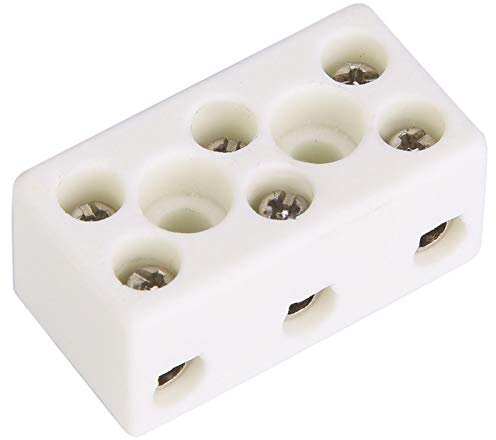Morsettiere in ceramica a 3 vie - 10 pezzi 450V-600V 24A Morsettiera in ceramica Connettore a filo Connettori in ceramica in porcellana resistente alle alte temperature per cavo di alimentazione