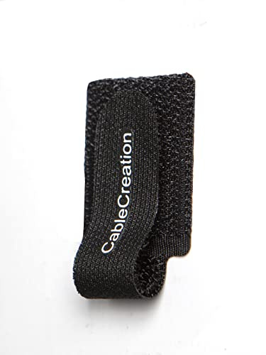CableCreation Cable Ties, Strong Back-Glue Self Adhesive Cable Straps, Cable Management Straps Hook Loop Cord Organizer Wire Ties for Office/Home/Kitchen/Workshop, Black 5 Pack