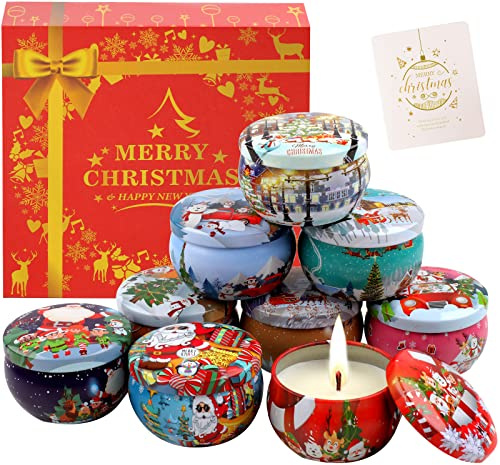 Velas perfumadas para Navidad | 9 x 2,5 oz velas de aromaterapia naturales de cera de soja para la ansiedad y el sueño perfecto alivio del estrés baño yoga Navidad aniversario