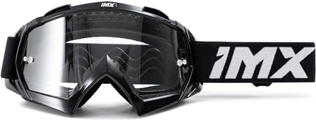 IMX RACING MUD Motorrad Schutzbrille | Klare Linse | Anti-Beschlag und Anti-Kratz Linse | Band mit Silikondruck | Drei Lagen Schaum | Ein Linse enthalten