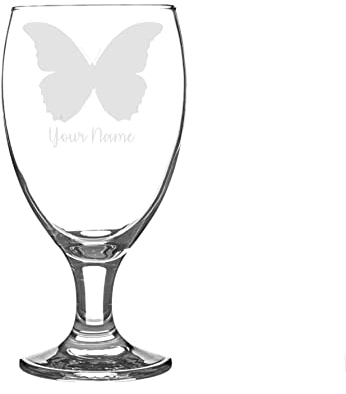 Personalised Butterfly Engraved Craft Beer Snifter Glass Animal Gift for Him for Her
