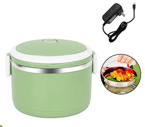 Fiambreras de calentamiento para adultos, lonchera enchufable, lonchera de calentamiento automático para adultos, lonchera enchufable, lonchera de calentamiento automático (verde, S (enchufe))