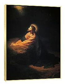 GJRYHXT Gerahmtes Wandkunstgemälde „Christus Jesus Madonna“ Nr. 6. Religion Deko Bild für Wohnzimmer. Christliches Kunstwerk, Posterdruck auf Leinwand, 80x110cm goldener Rahmen