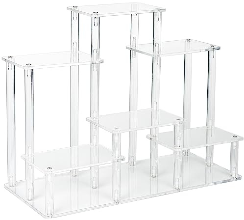 Joodyyoo Joody 6 Etagere Presentoir Acrylique Transparent Presentoir Aperitif Buffet, support figurine POP, Etagere Parfum Coiffeuse, Presentoir a Gateau, pour Salon Cuisine Comptoir