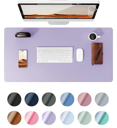 YSAGi Schreibtischunterlage, Großes Leder Mauspad 80x40 cm, Lila | Premium Schreibunterlage, Rutschfeste Tischunterlage, Multifunktionales Mousepad Schreibtisch Zubehör für Büro & Homeoffice