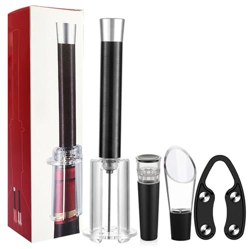 Manueller Luftdruck-Flaschenöffner, Wein Korkenzieher Flaschenöffner, Weinöffner mit Folienschneider, Wein Ausgießer, Vakuum-Stopfen, Weinöffner Set Geschenk für Weinliebhaber