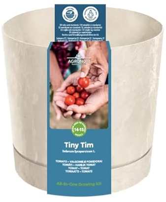 AGRONOM | Kit Jardinería para tomates en maceta | Set de cultivo con maceta, tierra de coco y paquetes de semillas | Semillas de tomate | Kit Jardinería | Interior & Exterior | Regalos Originales