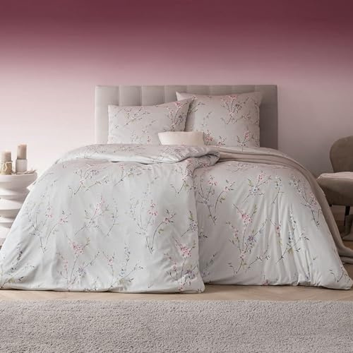 ESTELLA Biancheria da letto in jersey Mako Interlock ELSA argento 1 copripiumino 135 x 200 cm + 1 federa 80 x 80 cm