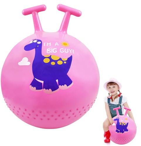 Hüpfball für Kinder,Sprungball für Kinder,Aufblasbarer Hüpfball,Hopper Ball für Kinder,Dinosaurier Sprungball Kinder,Aufblasbare Sprungball,mit Griff Belastbarkeit 80 KG Spielzeug
